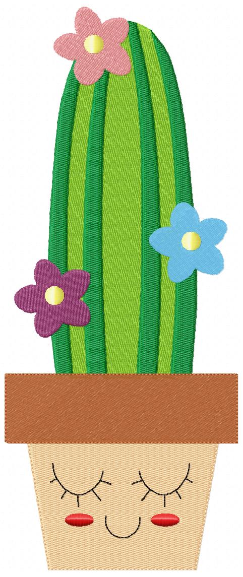 Cute Cactus Vase - Fill Stitch