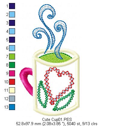 Cute Cup - Applique