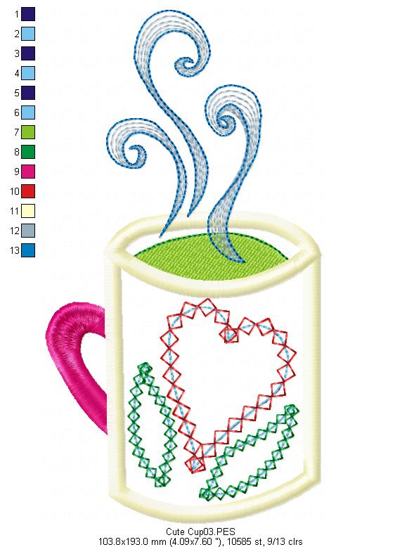 Cute Cup - Applique