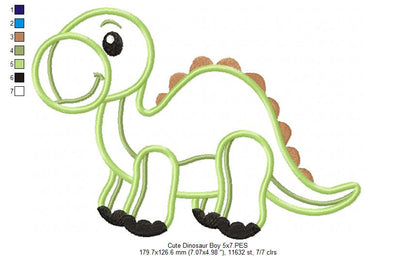 Cute Dinosaur Boy - Applique