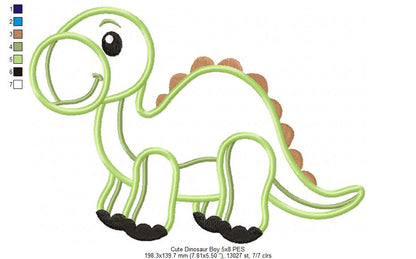 Cute Dinosaur Boy - Applique