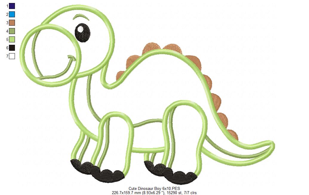 Cute Dinosaur Boy - Applique