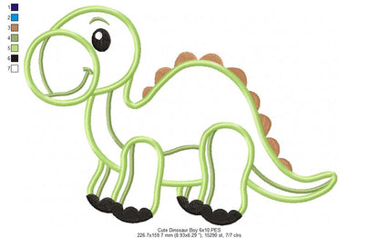 Cute Dinosaur Boy - Applique