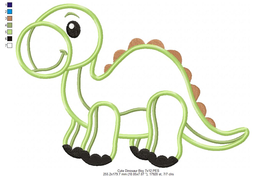 Cute Dinosaur Boy - Applique