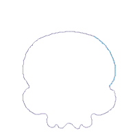Cute Flower Skull  - Applique