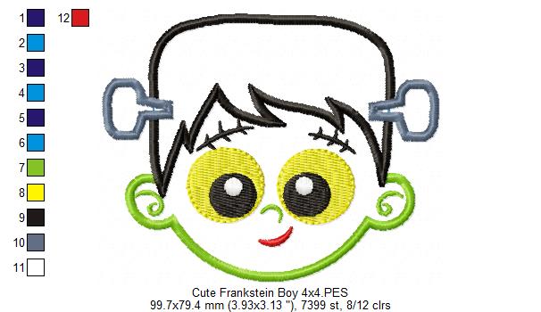 Cute Frankenstein Boy - Applique