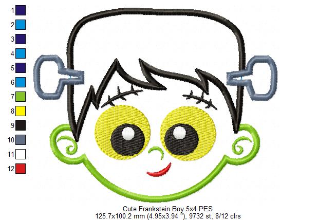 Cute Frankenstein Boy - Applique