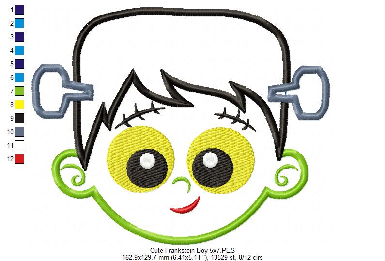 Cute Frankenstein Boy - Applique
