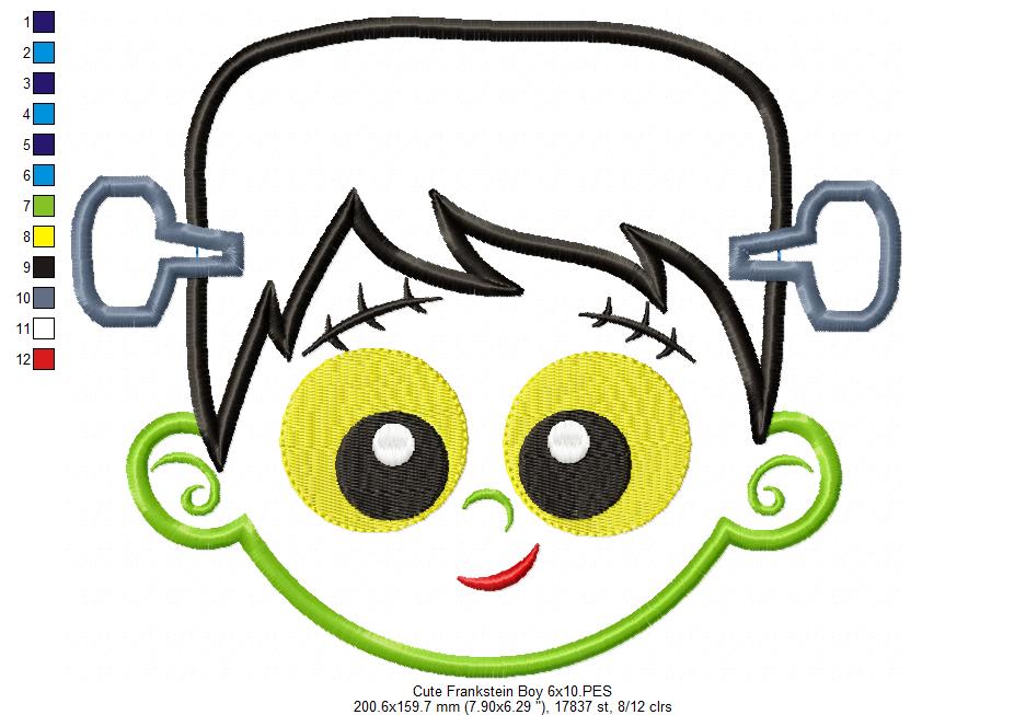 Cute Frankenstein Boy - Applique