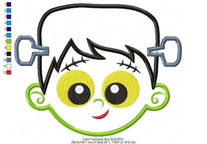 Cute Frankenstein Boy - Applique