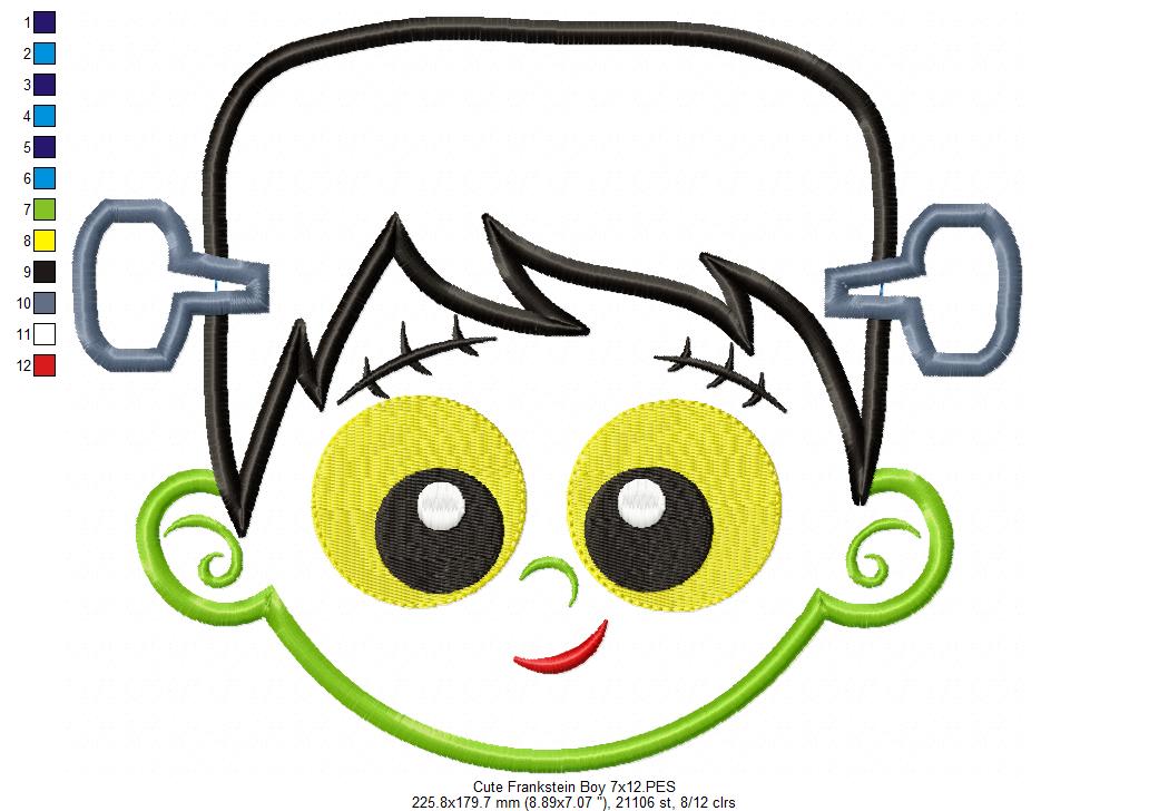 Cute Frankenstein Boy - Applique