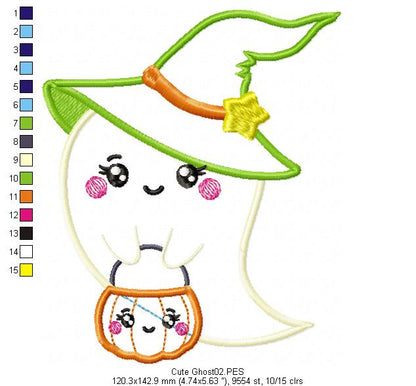 Cute Ghost - Halloween - Applique