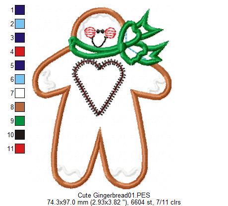 Cute Gingerbread  - Applique