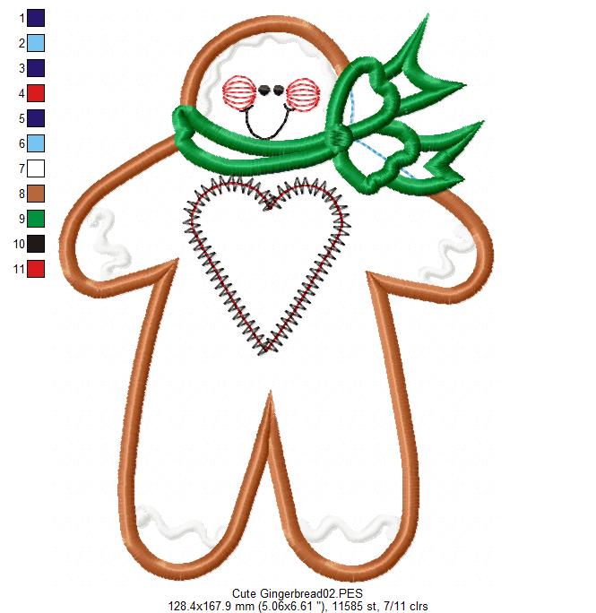 Cute Gingerbread  - Applique