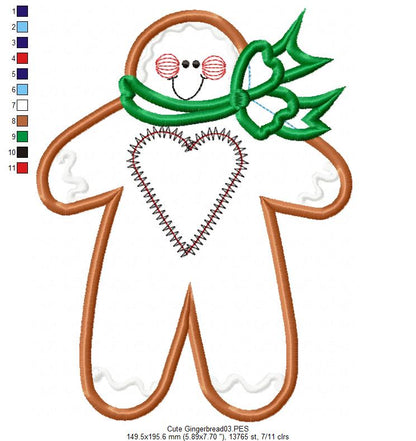 Cute Gingerbread  - Applique