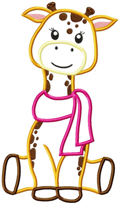 Giraffe Girl with Scarf - Applique