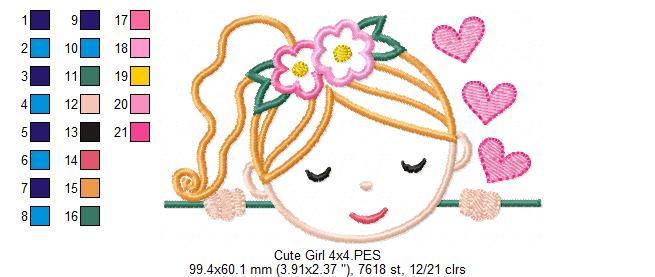Cute Ginger Girl - Applique