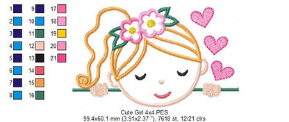 Cute Boy and Girl - Set of 7 designs - Applique