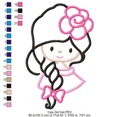 Cute Girl - Applique