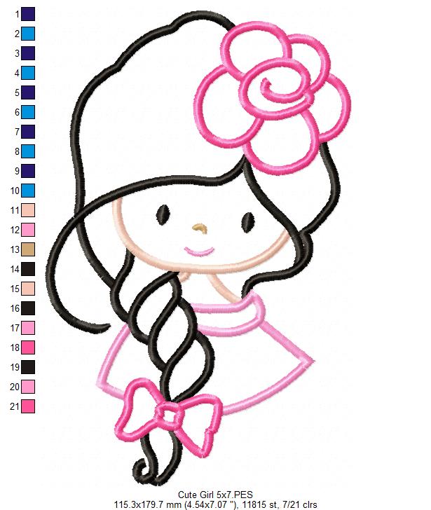 Cute Girl - Applique