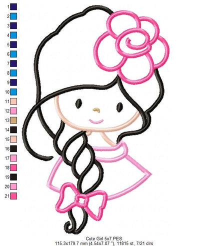 Cute Girl and Boy - Set of 2 designs - Applique