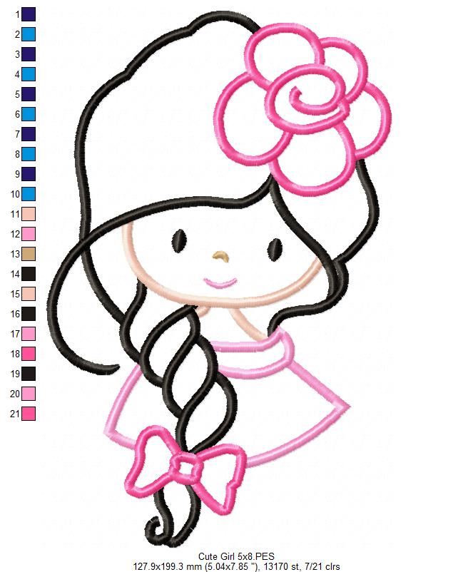 Cute Girl and Boy - Set of 2 designs - Applique