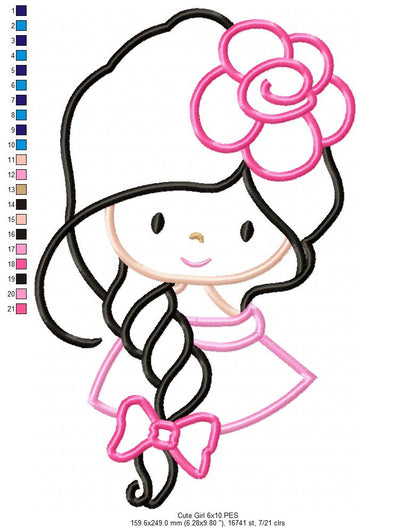 Cute Girl - Applique