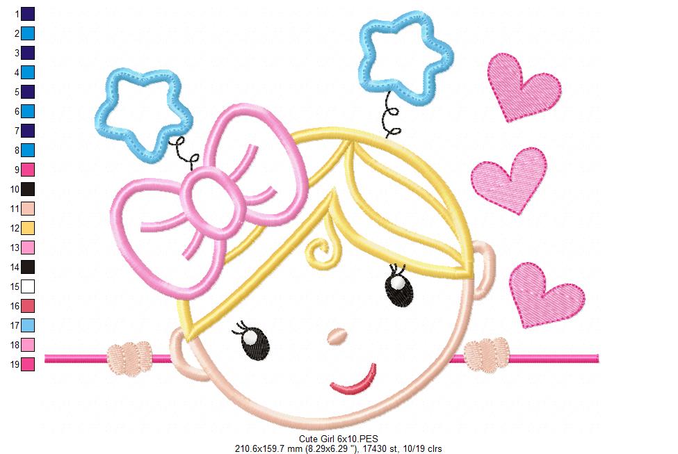 Cute Boy and Girl - Set of 7 designs - Applique