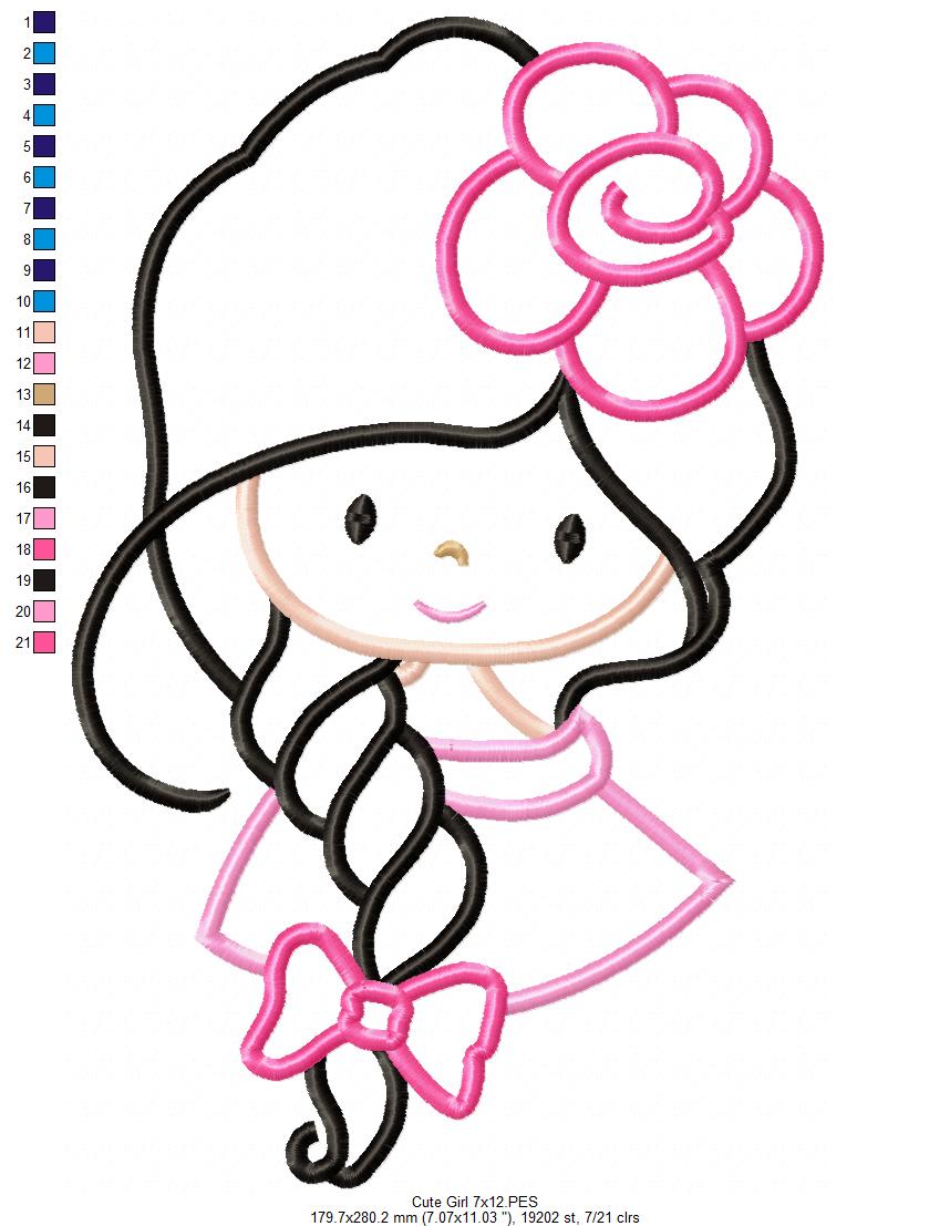 Cute Girl - Applique