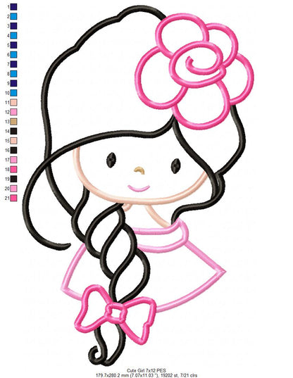 Cute Girl and Boy - Set of 2 designs - Applique