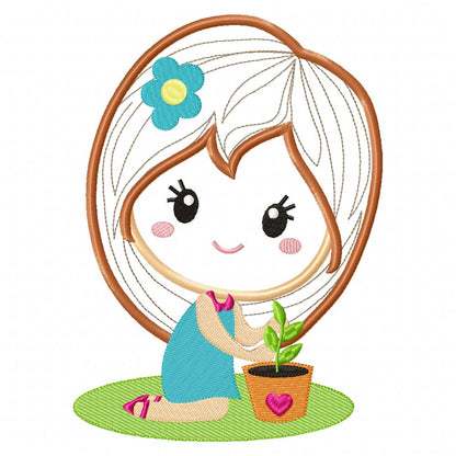 Girl Gardening Collection - Applique