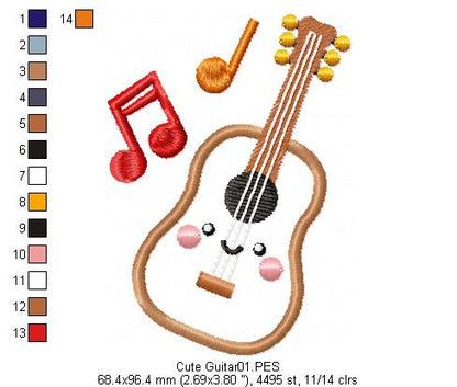 Happy Guitar - Applique