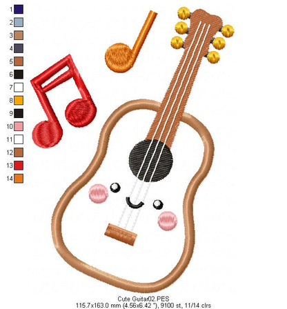 Happy Guitar - Applique