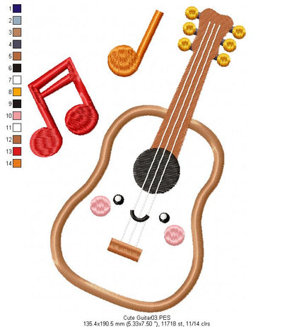 Happy Guitar - Applique