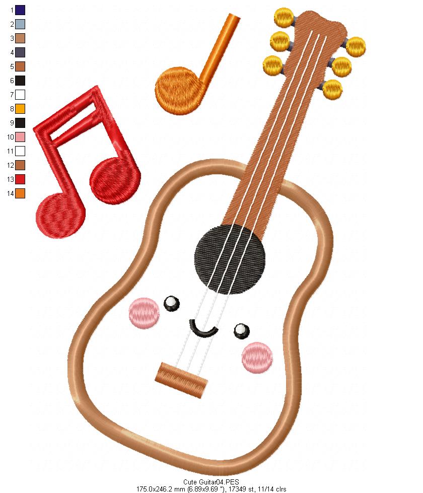 Happy Guitar - Applique