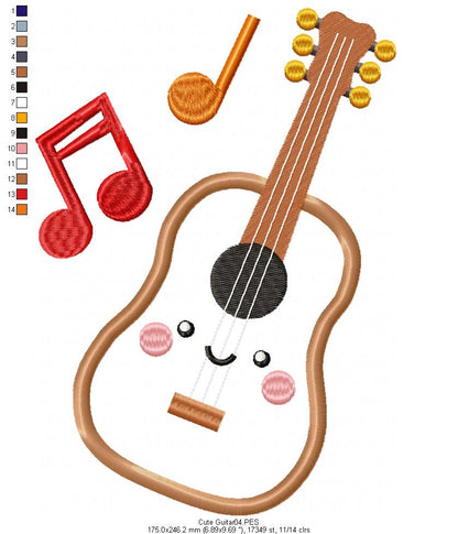 Happy Guitar - Applique