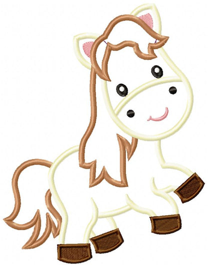 Cute Horse - Applique - Machine Embroidery Design