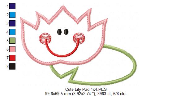 Cute Lily Pad - Applique