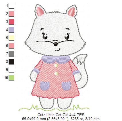 Cute Little Cat Girl - Rippled