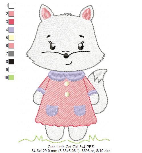 Cute Little Cat Girl - Rippled