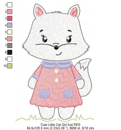 Cute Little Cat Girl - Rippled