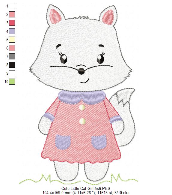 Cute Little Cat Girl - Rippled