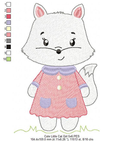 Cute Little Cat Girl - Rippled