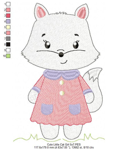 Cute Little Cat Girl - Rippled