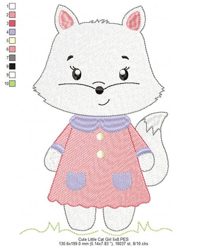 Cute Little Cat Girl - Rippled