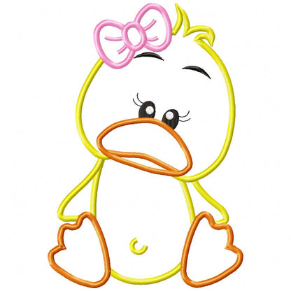 Cute Little Duck Girl and Boy - Applique - Set of 2 designs