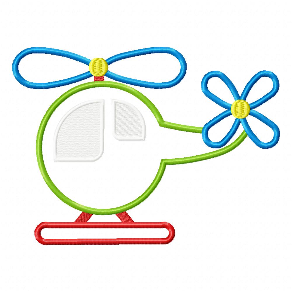 Cute Little Helicopter - Applique