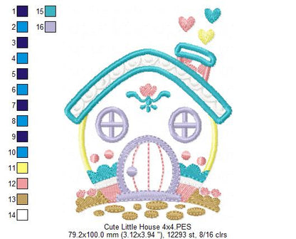 Cute Little House - Applique Embroidery