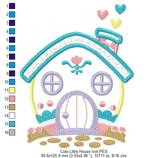 Cute Little House - Applique Embroidery