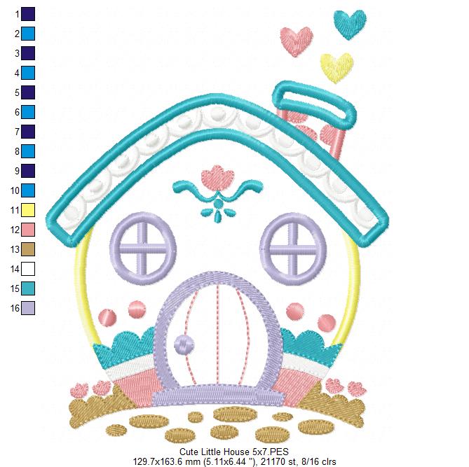 Cute Little House - Applique Embroidery